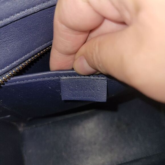 Celine Lugage Nano Blue Lather Handbag Crossbody - Picture 9 of 16